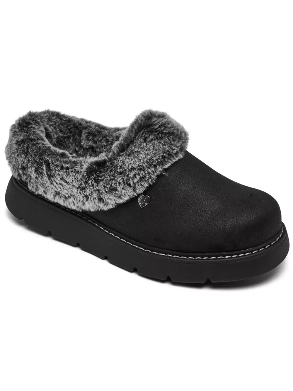 Women’s Black Faux Fur Lined Slip-On Clog Size 8.5